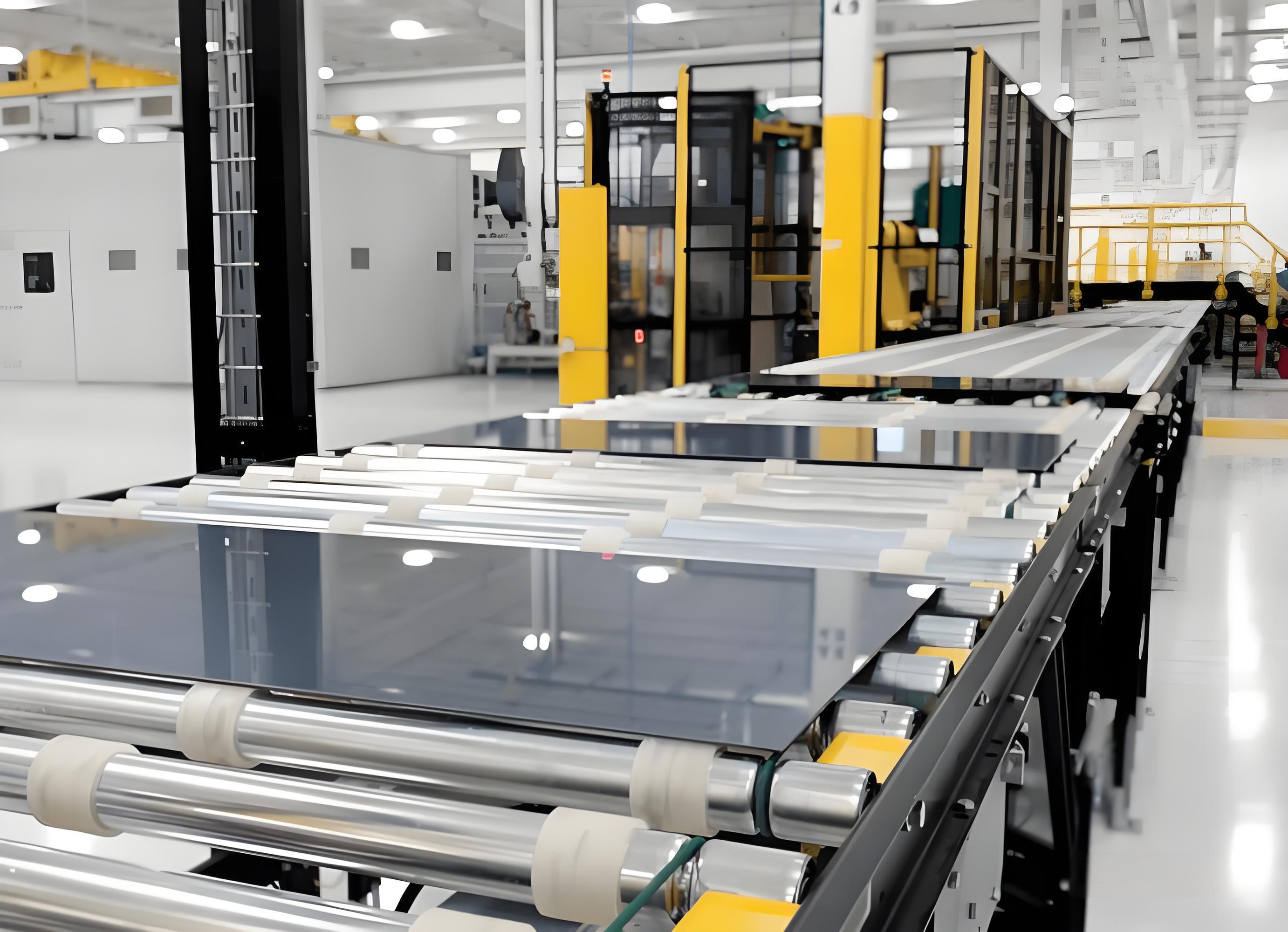 现代化办公楼外景,玻璃幕墙设计,阳光照射下建筑显得庄重大气,周围绿化环境优美,体现企业实力与环保理念